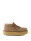 Prada Shearling-lined Suede Booties In Brown