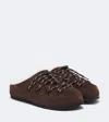 Prada Shearling-lined Suede Mules In Brown