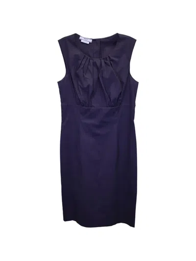 Pre-owned Prada Sheath Sleeveless Mini Dress In Blue