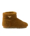 Prada Sheepskin Ankle Boots In Brown