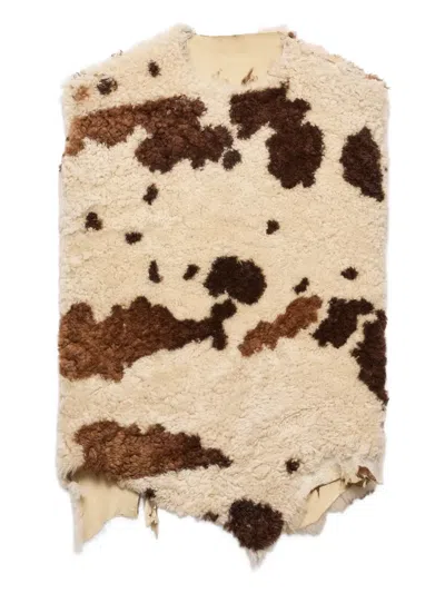 Prada Sheepskin Irregular-hem Vest In Neutral