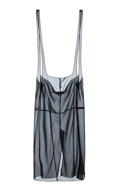 Prada Sheer Georgette Midi Skirt - In Gray