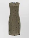 Prada Beige Eyelet-embellished Silk Dress