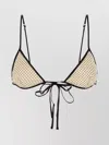 Prada Sheer Polka Dot Bra With Adjustable Straps In Neutral