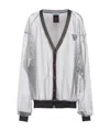 Prada Sheer Sequin-embellished Tulle Cardigan In Gray