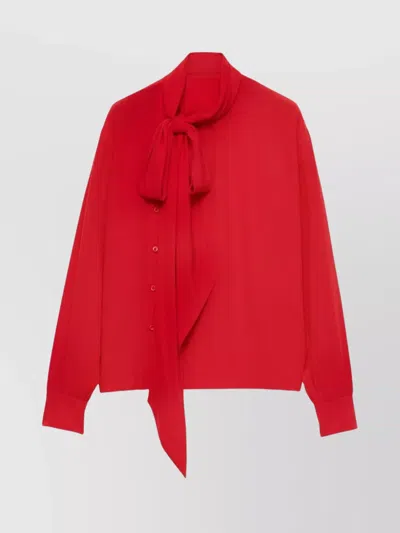 PRADA SHEER SILK SHIRT WITH BOW DETAIL