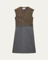 Prada Shetland Mouline Cashmere V-neck Dress In Gray