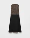 Prada A-line Sleeveless Wool Blend Dress In Brown