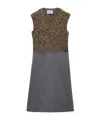 Prada Shetland Mouline Cashmere V-neck Dress In Gray