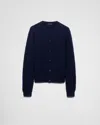 Prada Strickjacke Aus Shetlandwolle In Blau