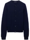 Prada Strickjacke Aus Shetlandwolle In Blue