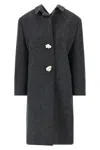 Prada Shetland Wool Coat In Gray