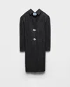 Prada Shetland Wool Coat With Jewel Buttons In Black