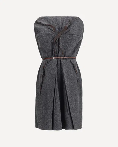 Prada Shetland Wool Dress In Gray