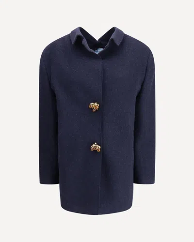 Prada Shetland Wool Jacket In Blue