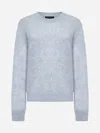 Prada Shetland Wool Sweater In Light Blue