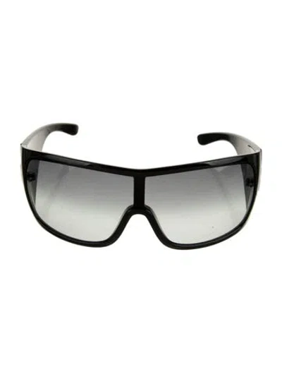 Pre-owned Prada Shield Gradient Sunglasses In Black