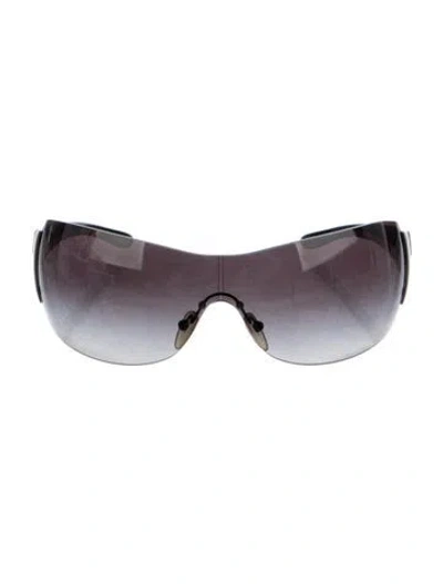 Pre-owned Prada Shield Gradient Sunglasses In Black