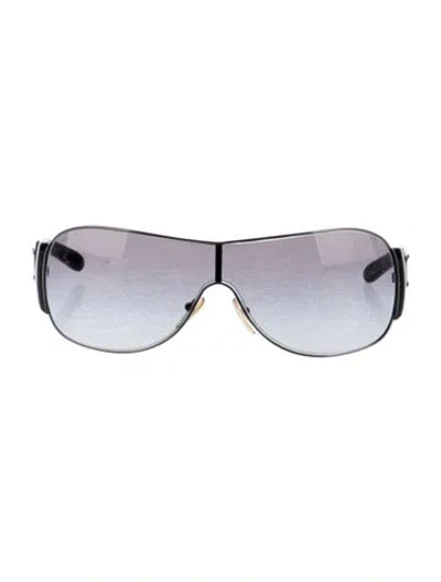 Pre-owned Prada Shield Gradient Sunglasses In Black