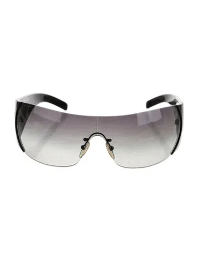 Pre-owned Prada Shield Gradient Sunglasses In Black