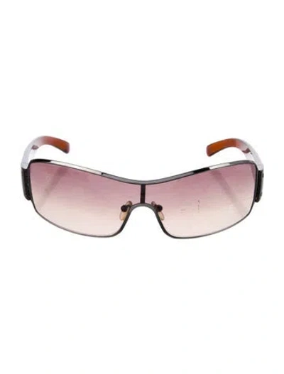 Pre-owned Prada Shield Gradient Sunglasses In Brown
