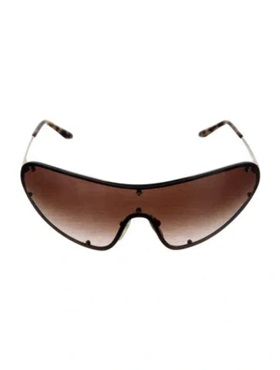 Pre-owned Prada Shield Gradient Sunglasses In Brown