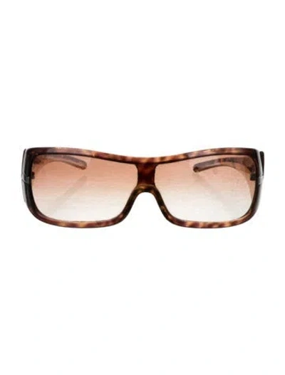 Pre-owned Prada Shield Gradient Sunglasses In Brown