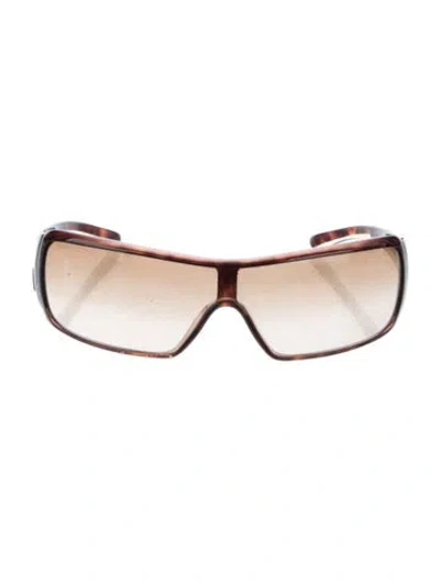 Pre-owned Prada Shield Gradient Sunglasses In Brown