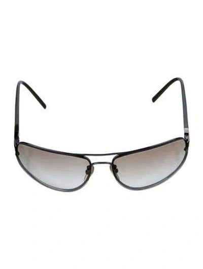 Pre-owned Prada Shield Gradient Sunglasses In Green