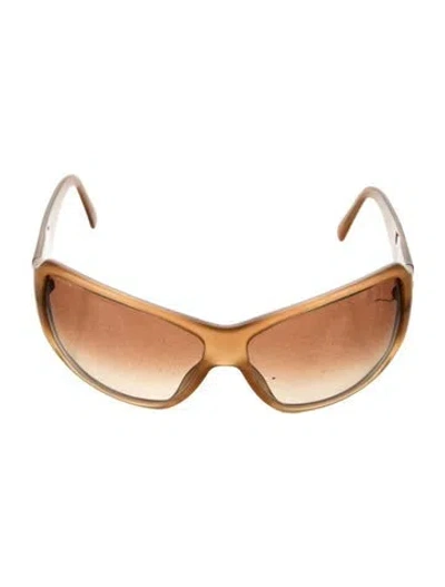 Pre-owned Prada Shield Gradient Sunglasses In Orange