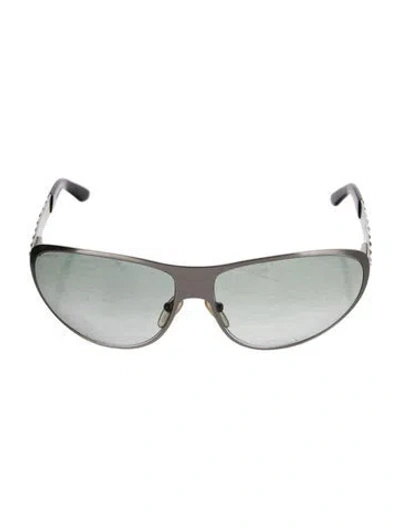 Pre-owned Prada Shield Gradient Sunglasses In Silver