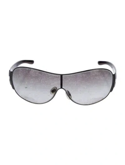 Pre-owned Prada Shield Gradient Sunglasses In Silver