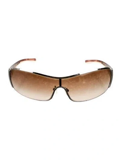 Pre-owned Prada Shield Gradient Sunglasses In Silver