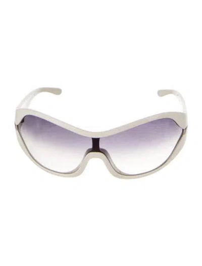 Pre-owned Prada Shield Gradient Sunglasses In White