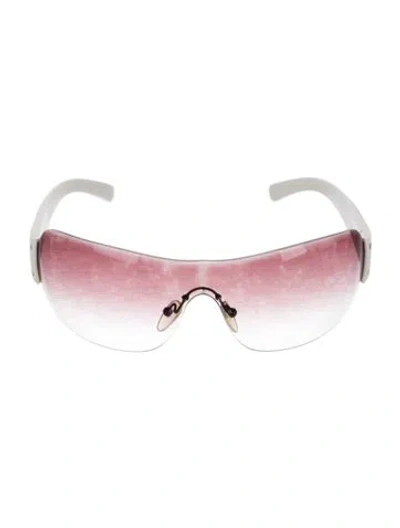 Pre-owned Prada Shield Gradient Sunglasses In White