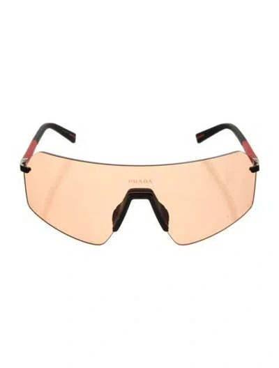 Pre-owned Prada Shield Mirrored Sunglasses In Multi