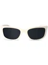 Prada Symbole Wraparound-frame Sunglasses In White