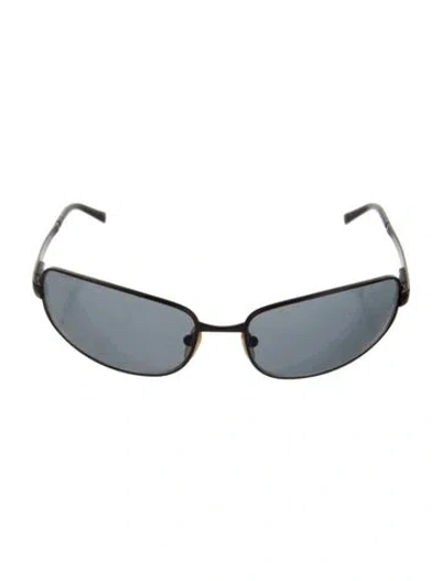 Pre-owned Prada Shield Tinted Sunglasses In Black