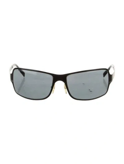 Pre-owned Prada Shield Tinted Sunglasses In Black