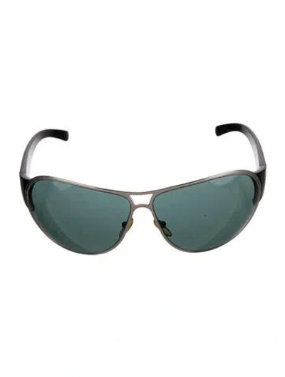 Pre-owned Prada Shield Tinted Sunglasses In Black