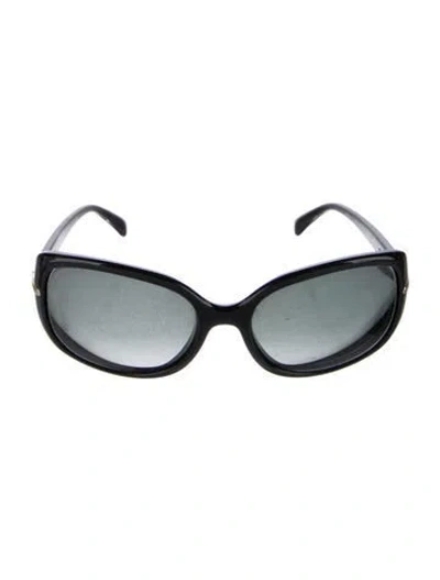 Pre-owned Prada Shield Tinted Sunglasses In Black