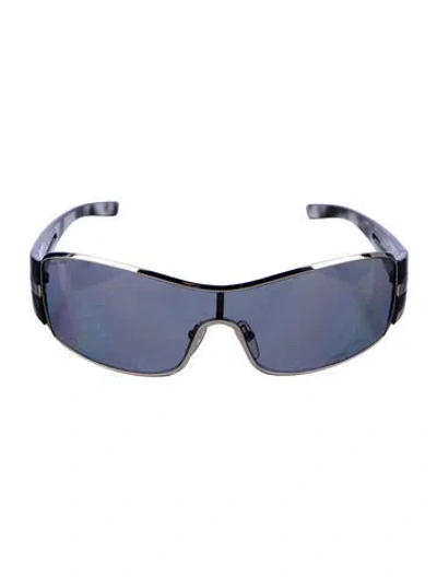 Pre-owned Prada Shield Tinted Sunglasses In Black