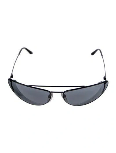 Pre-owned Prada Shield Tinted Sunglasses In Black