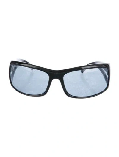 Pre-owned Prada Shield Tinted Sunglasses In Black