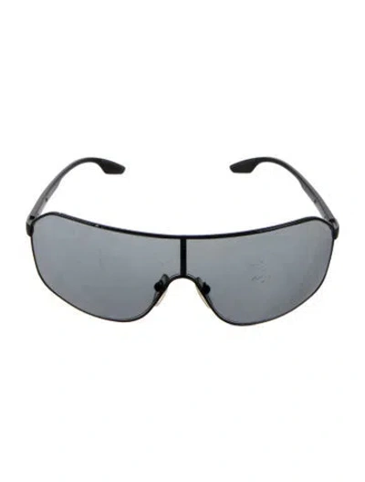 Pre-owned Prada Shield Tinted Sunglasses In Black