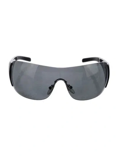Pre-owned Prada Shield Tinted Sunglasses In Black