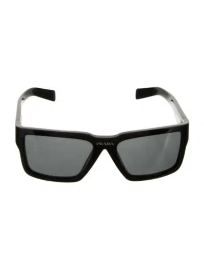 Pre-owned Prada Shield Tinted Sunglasses In Black