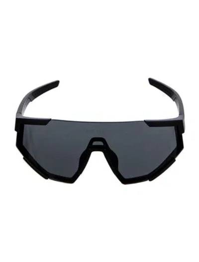 Pre-owned Prada Shield Tinted Sunglasses In Black