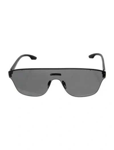 Pre-owned Prada Shield Tinted Sunglasses In Black