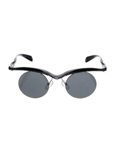 Pre-owned Prada Shield Tinted Sunglasses In Black